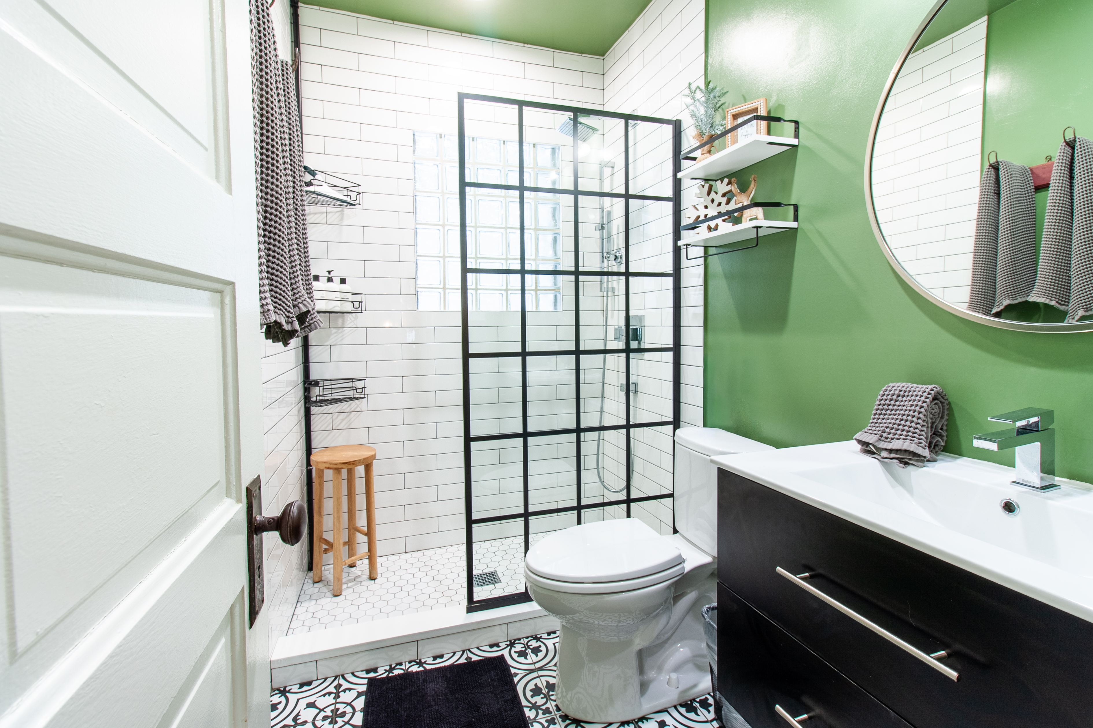 Bathroom with glass shower